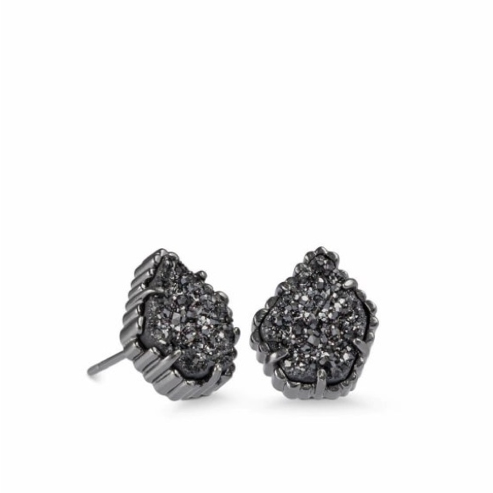 Kendra Scott Women’s Tessa Gunmetal Stud Earrings in Black Drusy